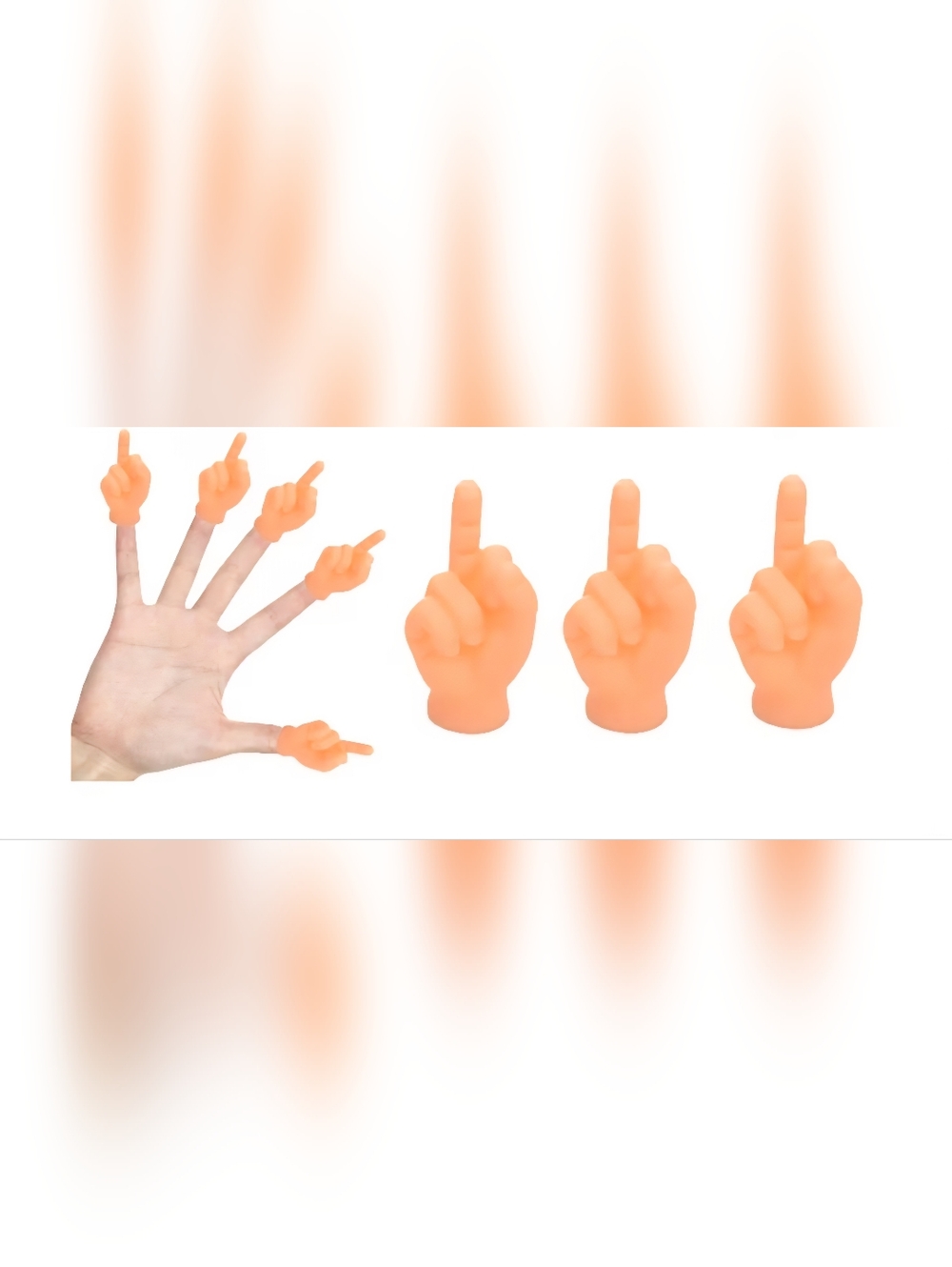 Mini Middle Finger Toy Silicone Hand Puppet Figure 2.5" New